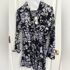 Anthropologie dress, black and purple floral NWT size 6